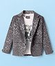 Dapper Dudes Full Sleeves Chervon Printed Blazer With Tee - Grey