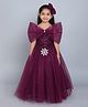 PinkChick Sleeveless Snowflake Applique Detailed Sequins Embellished Gown - Burgandy