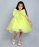 PinkChick Satin Sleeveless Bow Applique Detailed Dress - Yellow