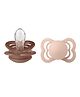 Bibs Supreme Silicone Symmetrical Nipple Pacifier Size 1 Pack of 2 - Woodchuck/Blush