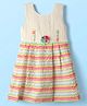 Enfance Core Cotton Sleeveless Floral Applique Textured Dress - Pink