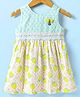 Enfance Core Cotton Sleeveless Floral Applique & Printed Textured Dress - Green