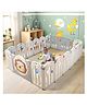Baybee Lion Kids Playpen for Babies | Foldable Indoor & Outdoor Baby Play Area with Safety Lock & Double Knob | 18-Panel Activity Play Yard for Toddlers
