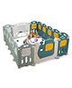 Baybee Kids Playpen for Babies | Foldable Indoor & Outdoor Baby Play Area with Safety Lock & Double Knob | Train Design, 16-Panel Activity Play Yard for Toddlers