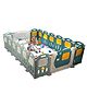 Baybee Kids Playpen for Babies | Foldable Indoor & Outdoor Baby Play Area with Safety Lock & Double Knob | Train Design, 18-Panel Activity Play Yard for Toddlers