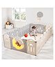 Baybee 2 in 1 Moon Kids Playpen with Glowing Lights & Basketball Set | Foldable Baby Activity Playards for Indoor & Outdoor Play Area ( 18 Panels )