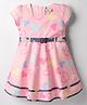 Enfance Core Cotton Cap Sleeves Hearts Printed Dress With Belt - Pink