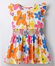 Enfance Core Cotton Cap Sleeves Floral Printed Dress With Sling Bag Set - Multi Colour