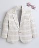 Ministitch Linen Full Sleeves Checked  Blazer - Cream