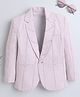 Ministitch Linen Full Sleeves Striped Blazer - Baby Pink