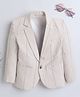 Ministitch Linen Full Sleeves Striped Blazer - Cream