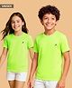 Pine Active Knit Half Sleeves Solid T-Shirt - Neon Green