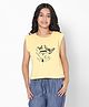 TeenTrums 100% Cotton Sleeveless Butterfly Printed Tee - Yellow
