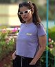 TeenTrums 100% Cotton Half Sleeves Savage Text Printed Tee - Lilac