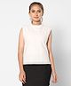 TeenTrums 100% Cotton Sleeveless Schiffli Embroidered Top - White