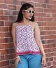 TeenTrums Rayon Sleeveless Floral Printed Top - White