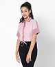 TeenTrums 100% Cotton Half Sleeves Striped Shirt - Pink