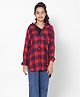 TeenTrums 100% Cotton Full Sleeves Checked Shirt - Red