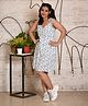 TeenTrums Viscose Sleeveless Floral Printed Dress - White