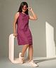 TeenTrums 100% Cotton Sleeveless Textured Shift Dress - Red