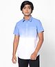 TeenTrums 100% Cotton Half Sleeves Ombre Shirt - Blue
