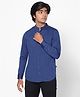 TeenTrums 100% Cotton Full Sleeves Solid Shirt - Navy Blue