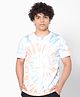 TeenTrums 100% Cotton Half Sleeves Tie Dye Tee - White