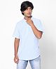 TeenTrums 100% Cotton Half Sleeves Striped Shirt - Blue