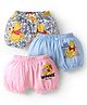 Babyhug Disney Single Jersey Knit Bloomers With Winnie The Pooh Print Pack Of 3 - Pink Blue & White