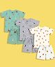 Orange Sugar 100% Cotton Knit Pack of 3 Half Sleeves Oranges & Animals Printed Tees & Coordinating Shorts Set - Multi Colour