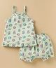 CUCUMBER Sinker Knit Sleeveless Animal Printed Innerwear Set - Light Green