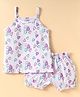 CUCUMBER Sinker Knit Sleeveless Heart Printed Innerwear Set - Lavender