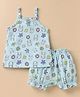 CUCUMBER Sinker Knit Sleeveless Bunny Printed Innerwear Set - Light Blue