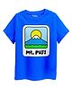 Guugly Wuugly Super Soft Combed Compact Cotton Knit Half Sleeves Mt Fuji Text Printed Skin Friendly Tee - Classic Blue