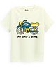 Guugly Wuugly Super Soft Combed Compact Cotton Knit Half Sleeves Bike Printed Skin Friendly Tee - Off White