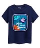 Guugly Wuugly Super Soft Combed Compact Cotton Knit Half Sleeves Need More Space Text Printed Skin Friendly Tee - Navy Blue