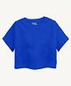 Guugly Wuugly Super Soft Combed Compact Cotton Knit Half Sleeves Solid Skin Friendly Crop Top - Classic Blue