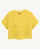 Guugly Wuugly Super Soft Combed Compact Cotton Knit Half Sleeves Solid Skin Friendly Crop Top - Mango Yellow