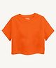 Guugly Wuugly Super Soft Combed Compact Cotton Knit Half Sleeves Solid Skin Friendly Crop Top - Orange