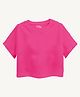 Guugly Wuugly Super Soft Combed Compact Cotton Knit Half Sleeves Solid Skin Friendly Crop Top - Pink