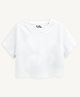 Guugly Wuugly Super Soft Combed Compact Cotton Knit Half Sleeves Solid Skin Friendly Crop Top - White