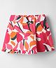 Honeyhap Premium Cotton Knit Above Knee Length Abstract Printed Skorts  With Bio Finish - Bright White Aop