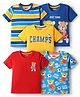 Babyhug Cotton Knit Half Sleeves T-Shirts with Stripes & Sports Theme Print Pack of 5 - Multicolor