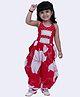 Twisha Cotton Sleeveless Floral & Polka Dots Printed Jumpsuit - Red & White