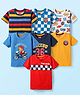 Babyhug Cotton Knit Half Sleeves T-Shirts with Sports Theme Print & Stripes Pack of 7 - Multicolor