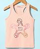 Doreme Single Jersey Knit Sleeveless Tank T-Shirt with Girls Rock Print - Peach