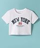 Doreme Single Jersey Knit Half Sleeves T-Shirt With New York Text Print - White