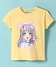 Doreme Single Jersey Knit Half Sleeves T-Shirt With Doll Print - Yellow