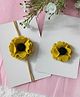 Krisha's KALACAREE Set Of 2 Floral Applique Headband & Hair Clip - Yellow