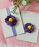Krisha's KALACAREE Set Of 2 Floral Applique Headband & Hair Clip - Purple